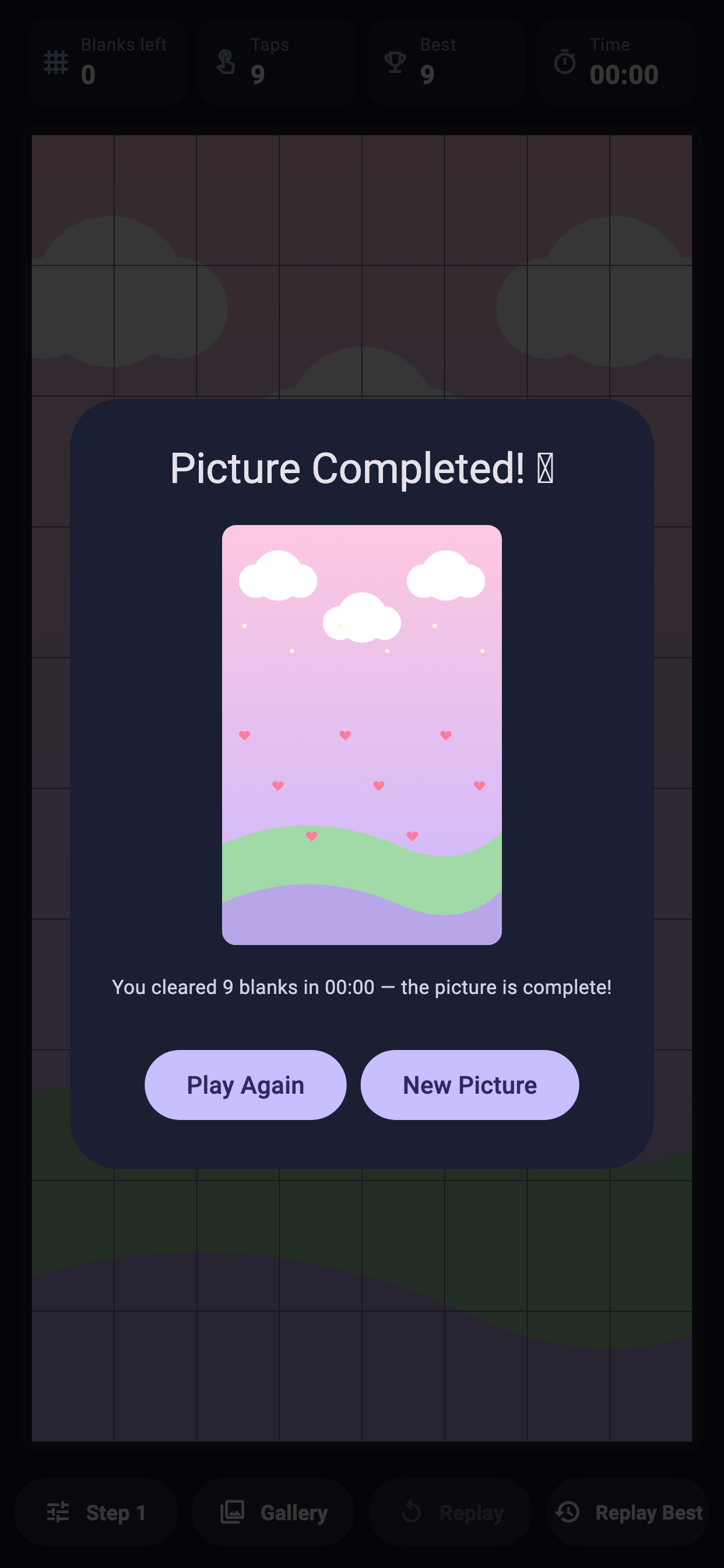 Completed picture